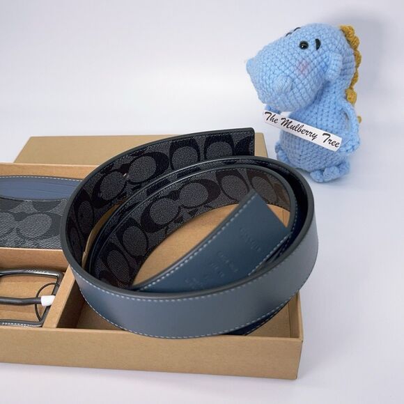 Coach C8278 Boxed Card Case And Belt Gift Set Colorblock Signature Canvas Denim - Picture 4 of 7